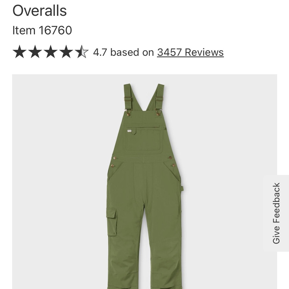 Duluth Trading Co Women’s Olive Overalls